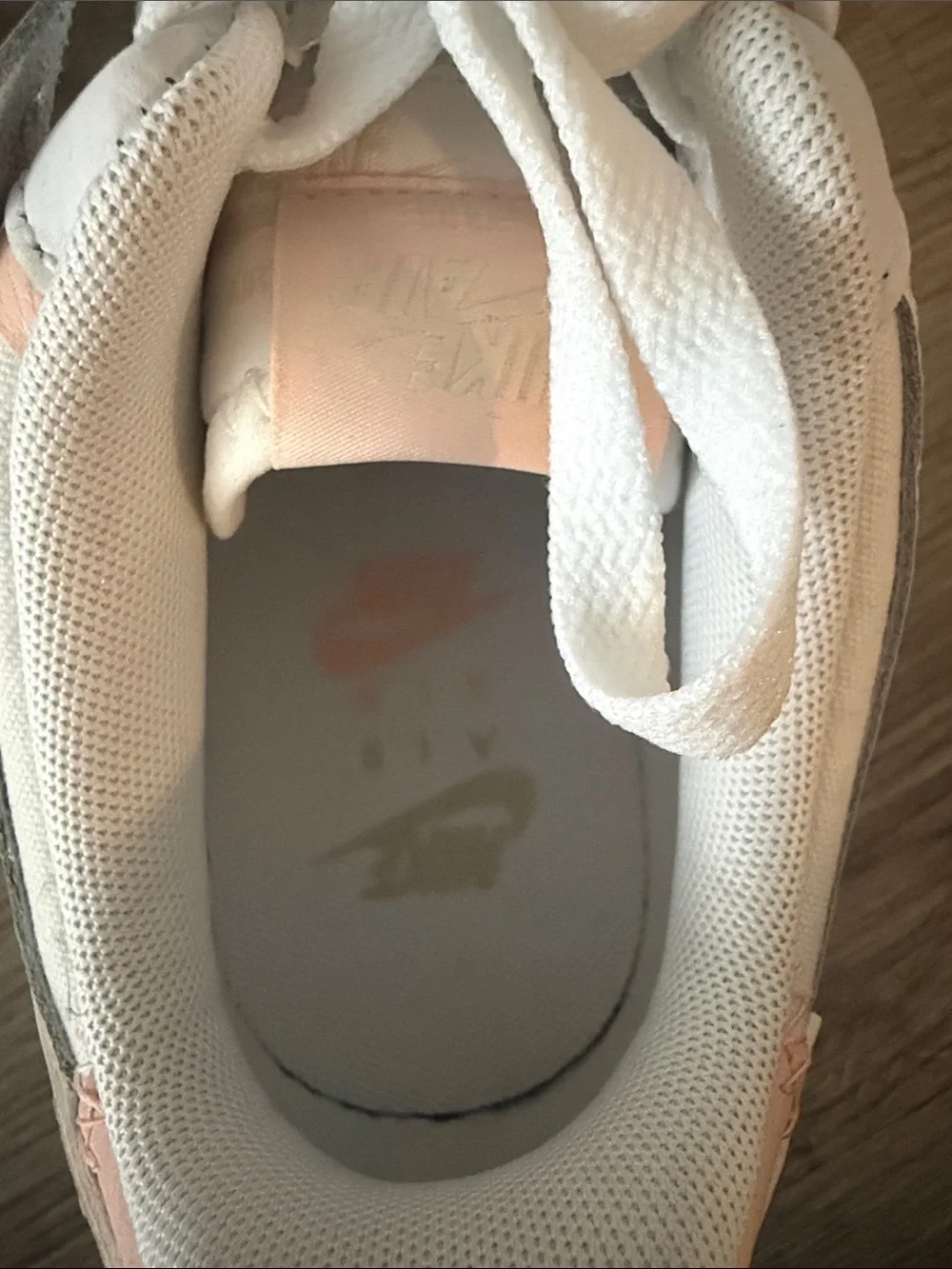 NIKE Airforce Shadow White & Peach/Light Coral Low-Top Sneakers never worn